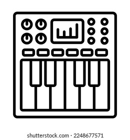 synthesizer Icon Logo Design Vector Template Illustration Sign And Symbol Pixels Perfect