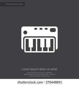 synthesizer icon, on dark background