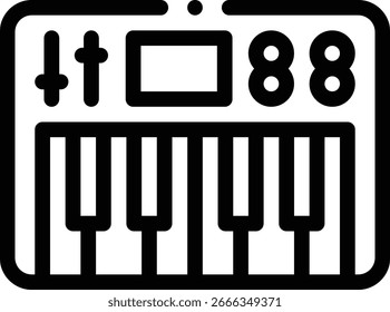 synthesizer icon. Thin Linear Style Design Isolated On White Background