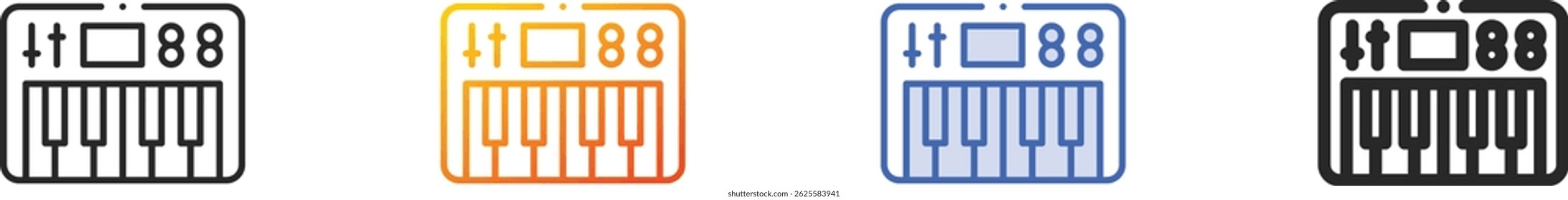 synthesizer icon.Thin Linear, Gradient, Blue Stroke and bold Style Design Isolated On White Background