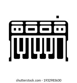 synthesizer instrument glyph icon vector. synthesizer instrument sign. isolated contour symbol black illustration