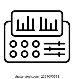 Synthesizer instrument icon outline vector. Dj piano. Audio sampler