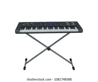 Synthesizer. Isolated on white background. Vector illustration. Pointillism style.