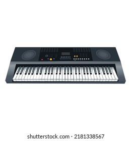 Synthesizer isolated on white background. Music keyboard instruments.Vector illustration. 