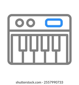 Synthesizer keyboard icon. Concept of music, performance, and electronic.