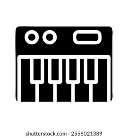 Synthesizer keyboard icon. Concept of music, performance, and entertainment.