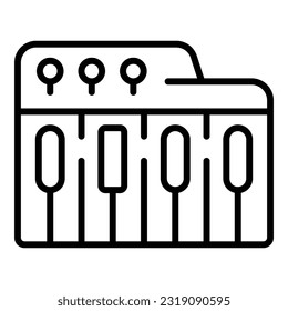 Synthesizer keyboard icon outline vector. Dj piano. Audio instrument