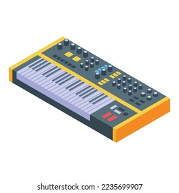 Synthesizer melody icon isometric vector. Dj music. Play techno