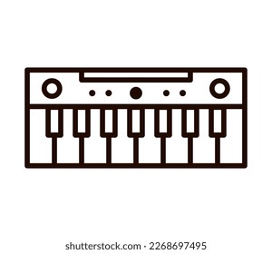 synthesizer musical instrument line icon isolated
