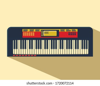 synthesizer musical instrument in retro style