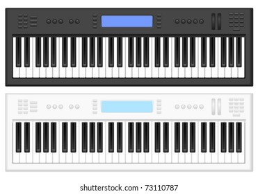 Synthesizer on white background. Vector illustration.