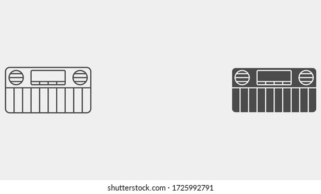 Synthesizer outline and filled vector icon sign symbol