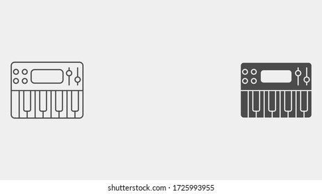 Synthesizer outline and filled vector icon sign symbol