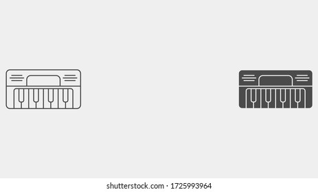 Synthesizer outline and filled vector icon sign symbol