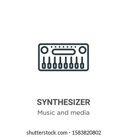 Synthesizer outline vector icon. Thin line black synthesizer icon, flat vector simple element illustration from editable music concept isolated on white background