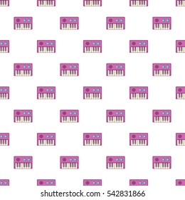 Synthesizer pattern. Cartoon illustration of synthesizer vector pattern for web