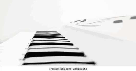 synthesizer piano keys, vector music abstract background