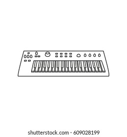 synthesizer piano In Simple Line Style Isolated On White Background. Created For Mobile, Web, Decor, Print Products, Application