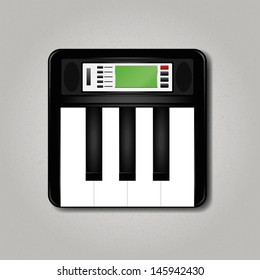 Synthesizer square icon. Vector illustration