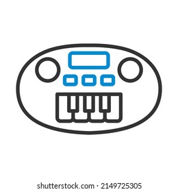 Synthesizer Toy Icon. Editable Bold Outline With Color Fill Design. Vector Illustration.