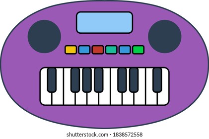 Synthesizer Toy Icon. Editable Outline With Color Fill Design. Vector Illustration.