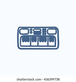 Synthesizer vector sketch icon isolated on background. Hand drawn Synthesizer icon. Synthesizer sketch icon for infographic, website or app.