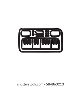 Synthesizer vector sketch icon isolated on background. Hand drawn Synthesizer icon. Synthesizer sketch icon for infographic, website or app.