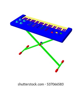 Synthesizer.Isolated on white background. Vector colorful illustration.