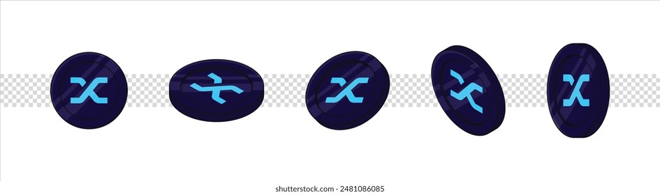 Synthethix coin cryptocurrency illustration on isolated background