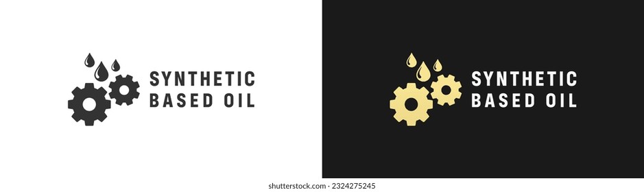 Synthetic based oil label or Synthetic based oil sign vector isolated in flat style. Synthetic based oil label for product packaging design element. Simple Synthetic based oil sign vector.