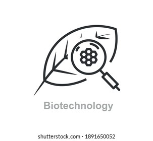 Synthetic Biology And Biological Technology Concept, Single Leaf Graph.
