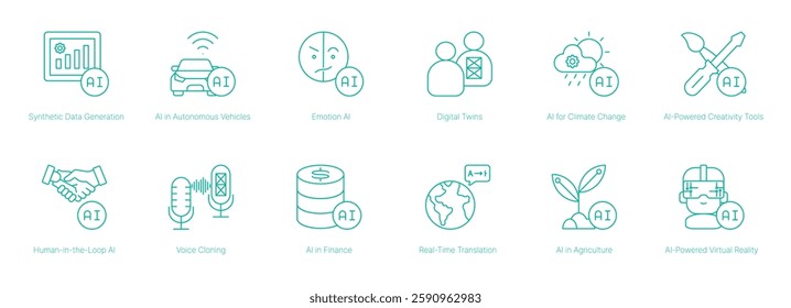 Synthetic Data and AI in Autonomous Vehicles Vector Icon