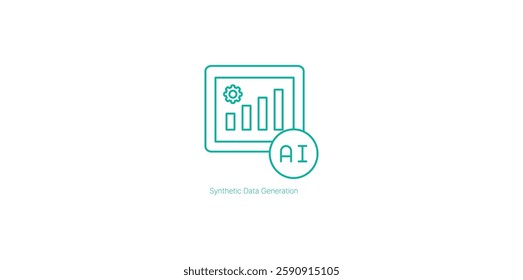 Synthetic Data Generation for AI Model Training and Development Vector Icon