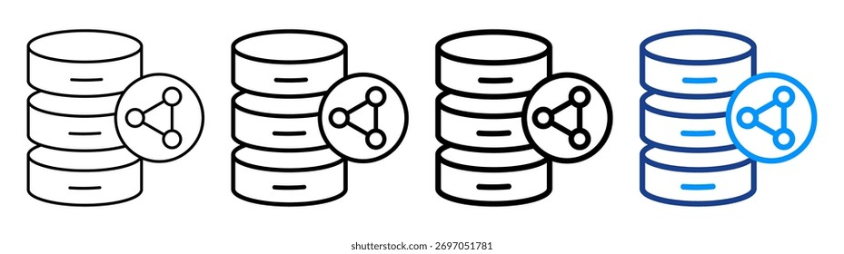 Synthetic Data Icon Different Outline Collection Set