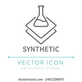 Synthetic Fabric Textile Vector Line Icon 