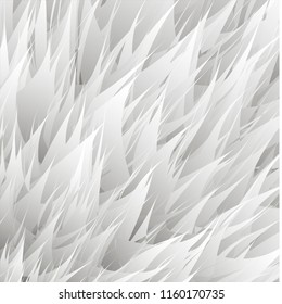  synthetic fur vector texture. White shaggy animal skin imitation, furry background.