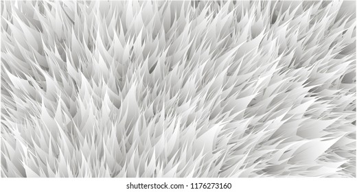  synthetic fur vector texture. White shaggy animal skin imitation, furry background.