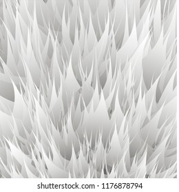  synthetic fur vector texture. White shaggy animal skin imitation, furry background.