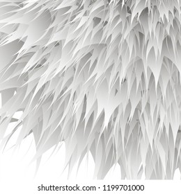  synthetic fur vector texture. White shaggy animal skin imitation, furry background.
