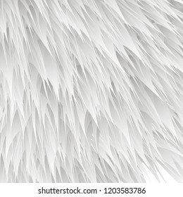  synthetic fur vector texture. White shaggy animal skin imitation, furry background.