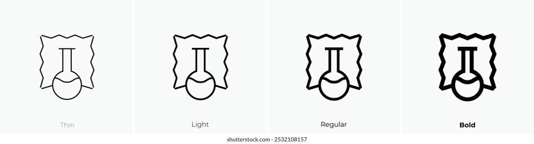 Kunststoff-Symbol. Dünnes, helles Design im regulären und kühlen Stil, einzeln auf weißem Hintergrund