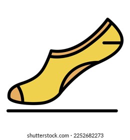 Synthetic sock icon. Outline synthetic sock vector icon color flat isolated on white