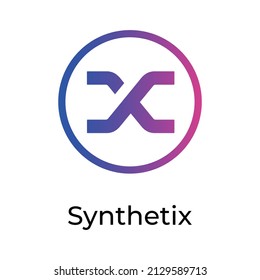 Icono de símbolo (token) de criptodivisa sintetizada. Símbolo SNX. Icono de vector criptodivisa. Ilustración de vector plano - Vector