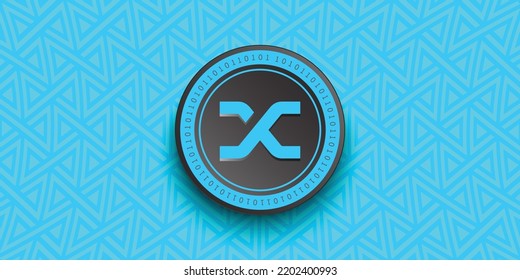 Synthetix (SNX) crypto coin token vector illustration. Virtual currency symbol banner and background