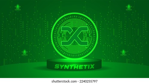 Synthex (SNX) Metaverse-cryptowährung-Konzept Vektorgrafik-Banner 