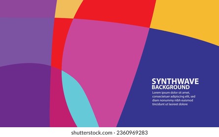 synthwave background, full color, aesthetic, abstract empty space for you, and illustrator wallpaper design