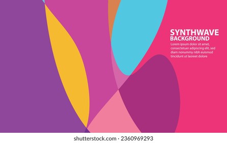 synthwave background, full color, aesthetic, abstract empty space for you, and illustrator wallpaper design