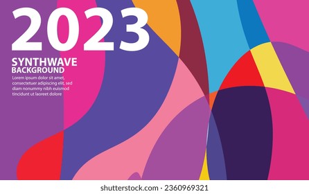 synthwave background, full color, aesthetic, abstract empty space for you, and illustrator wallpaper design