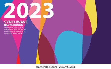 synthwave background, full color, aesthetic, abstract empty space for you, and illustrator wallpaper design