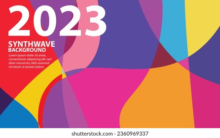 synthwave background, full color, aesthetic, abstract empty space for you, and illustrator wallpaper design